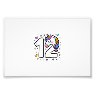 Celebrate Happy 12 Year's Birthday Party For Girl  Photo Print