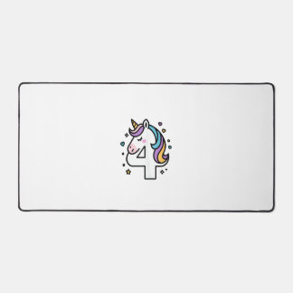 Celebrate Happy 4 Years Old Birthday Party For Gir Desk Mat