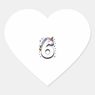 Celebrate Happy 6 Years Old Birthday Party For Gir Heart Sticker
