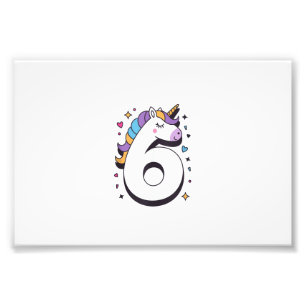 Celebrate Happy 6 Years Old Birthday Party For Gir Photo Print