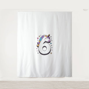 Celebrate Happy 6 Years Old Birthday Party For Gir Tapestry