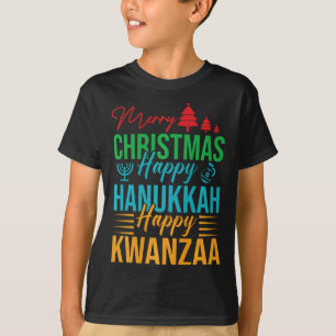 Celebrate Happy Merry Christmas Happy Hanukkah Hap T-Shirt