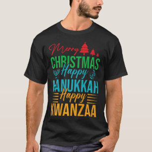Celebrate Happy Merry Christmas Happy Hanukkah Hap T-Shirt