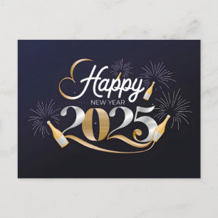 Celebrate Happy New Year 2025 party design Holiday Postcard