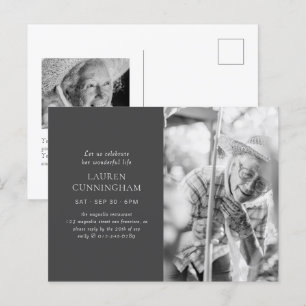 Celebrate Her Life Modern Simple Minimalist Photo Postcard