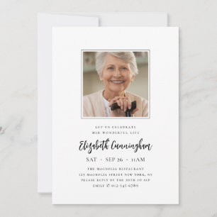 Celebrate Her Wonderful Life Modern Memorial Photo Invitation