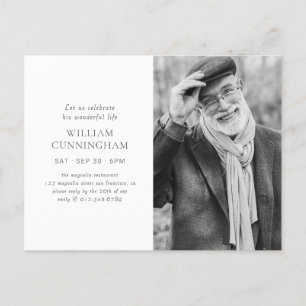 Celebrate His Life Modern Simple Minimalist Photo Postcard