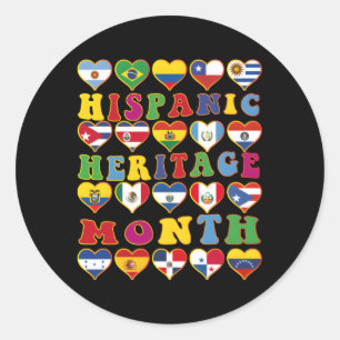 Celebrate Hispanic Heritage Month Latino Countries Classic Round Sticker