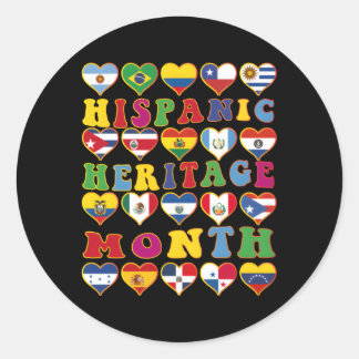 Celebrate Hispanic Heritage Month Latino Countries Classic Round Sticker