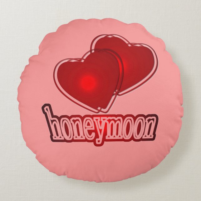 celebrate honeymoons round pillow (Front)