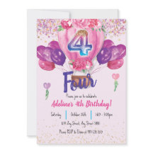 Celebrate in Pink: Confetti Balloon 4th Birthday