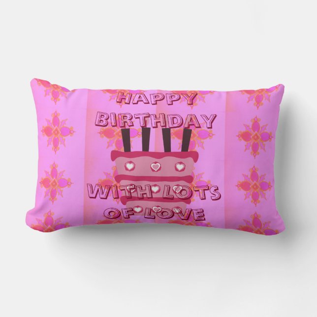 Celebrate in Style: Lovely Birthday for Home Décor Lumbar Pillow (Front)