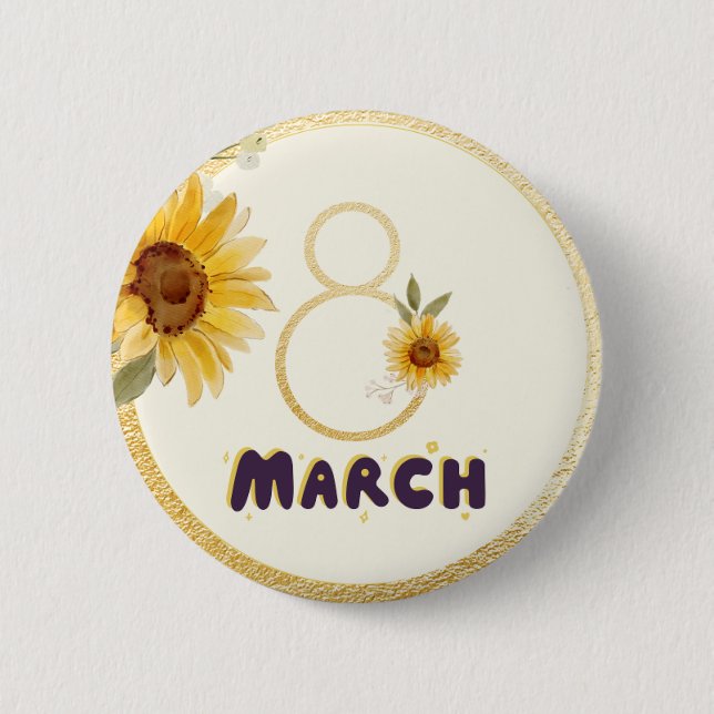 Celebrate international women's day 8th March 2025 2 Inch Round Button (Front)