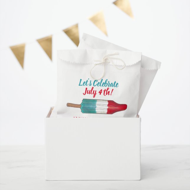 Celebrate July 4th Red White Blue Rocket Pop Favour Bag (Party)