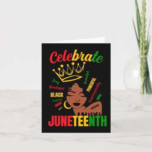 Celebrate Juneteenth 1865 Black History Month Wome Card (Front)