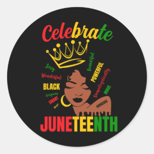 Celebrate Juneteenth 1865 Black History Month Wome Classic Round Sticker