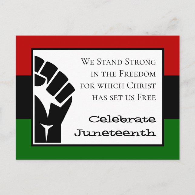 CELEBRATE JUNETEENTH Customizable Christian Verse Postcard (Front)
