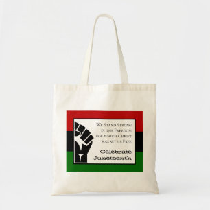 CELEBRATE JUNETEENTH Customizable Christian Verse Tote Bag