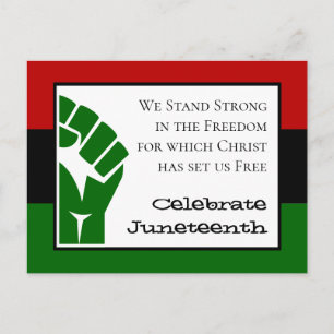 CELEBRATE JUNETEENTH Customizable Text Power Fist Postcard