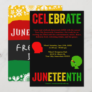 Celebrate Juneteenth Freedom Day Red Yellow Green Holiday Card