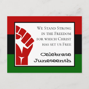CELEBRATE JUNETEENTH Power Fist Customizable Text Postcard