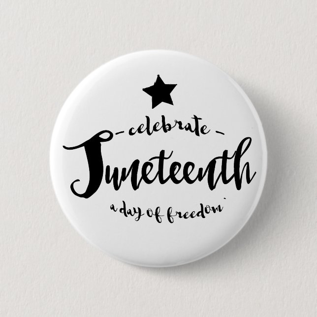 Celebrate Juneteenth Star 2 Inch Round Button (Front)