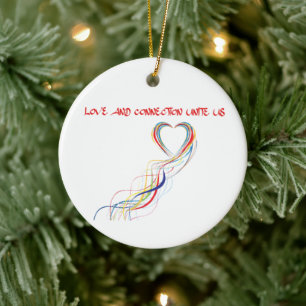 Celebrate Love and Connection Design Ceramic Ornament