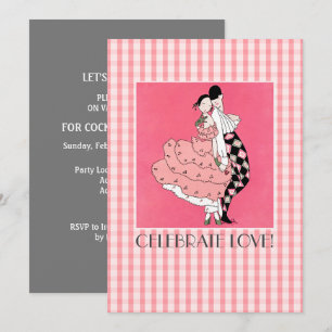 Celebrate Love! Art Deco Valentine's Day Party Invitation