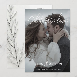 Celebrate Love Personalized Simple Modern wedding Invitation