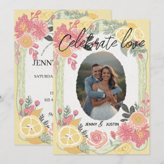 Celebrate Love Personalized Simple Modern wedding Invitation