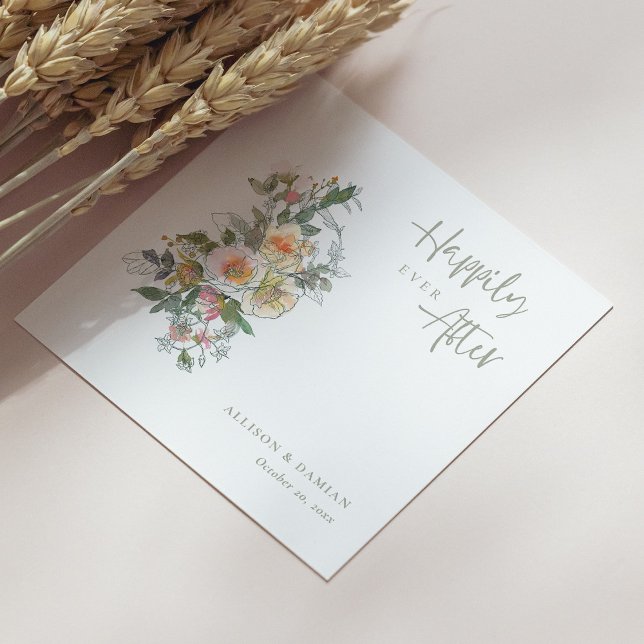 Celebrate Love! Personalized Wildflower Wedding Napkin (Celebrate Love! Personalized Wildflower Wedding Napkins)