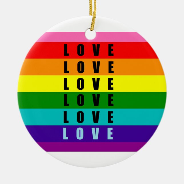 Celebrate love, pride, and authenticity  ceramic ornament (Front)
