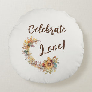 Celebrate Love Round Pillow