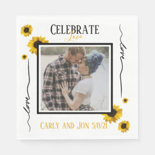 Celebrate love sunflowers and your photo napkin