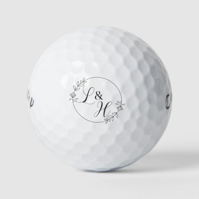 Celebrate Love Wedding Monogram Customizable Favou Golf Balls (Front)