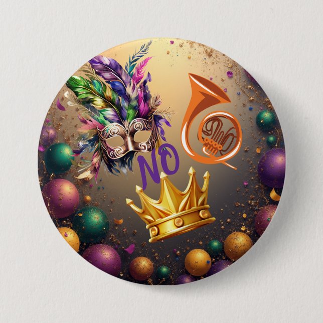 Celebrate Mardie Gras by Sommer Hamilton 3 Inch Round Button (Front)