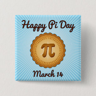 Celebrate Math! Wear a Happy Pi Day 2 Inch Square Button