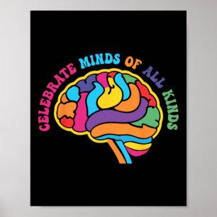 Celebrate Minds Of All Kinds Autism Awareness Men Poster