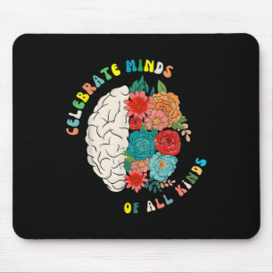 Celebrate Minds Of All Kinds Floral Colours Neurod Mouse Pad