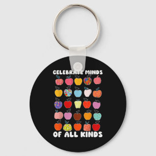 Celebrate Minds Of All Kinds Folk Art S Sped Teach Keychain