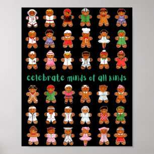 Celebrate Minds Of All Kinds Gingerbread Autism Aw Poster