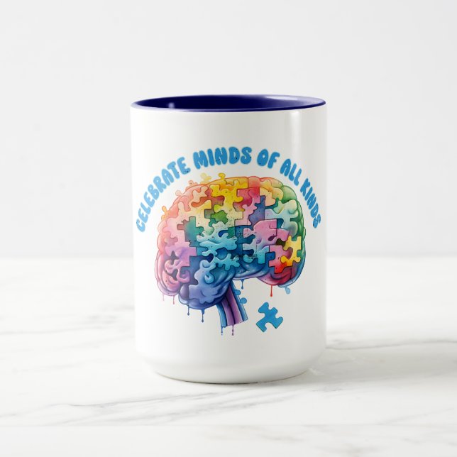 Celebrate Minds of All Kinds. Neurodiversity  Mug (Center)