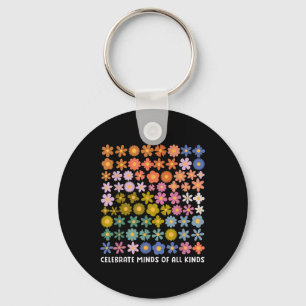 Celebrate Minds Of All Kinds Shirt Women Autism Aw Keychain