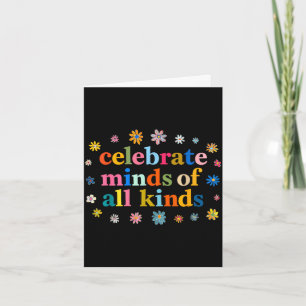 Celebrate minds of kinds flowers autism awareness card