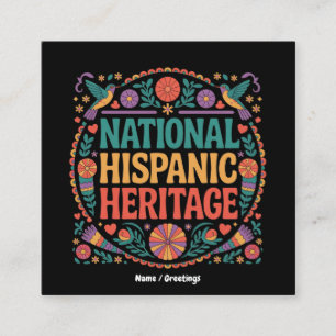 Celebrate National Hispanic Heritage Month Pride Square Business Card