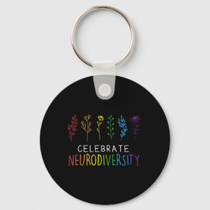 CELEBRATE NEURODIVERSITY  Autism Awareness Flower  Keychain