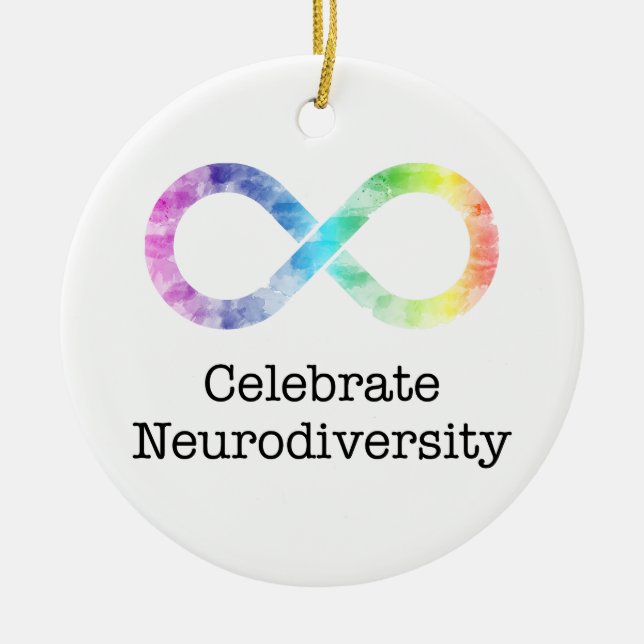 Celebrate Neurodiversity Ceramic Ornament (Front)