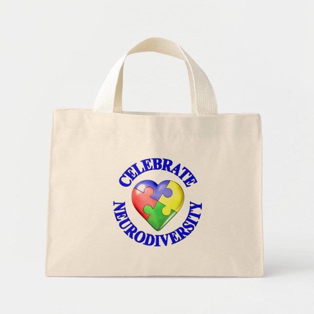 Celebrate Neurodiversity Mini Tote Bag (Front)
