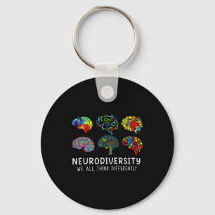 Celebrate Neurodiversity We All Think Differently Keychain