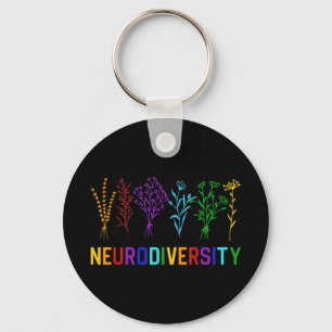 Celebrate Neurodiversity with this great rainbow f Keychain